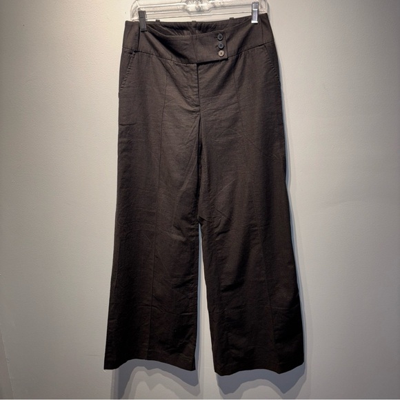 Dalia Collection Linen Blend Black Career Wear Pants Pockets Wide Leg Women Sz6 - Picture 1 of 10